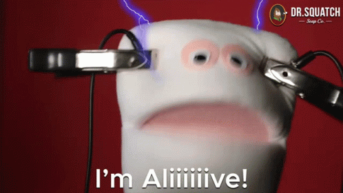 A Cartoon Character Says I 'M Aliiiive GIF