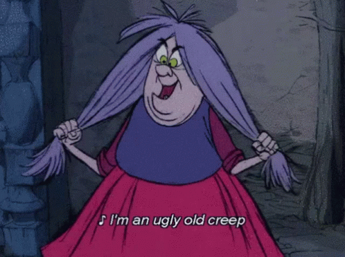 A Cartoon Character Says I 'M An Ugly Old Creeps GIF