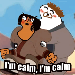 A Cartoon Character Says " I 'M Calm , I 'M Calm " GIF