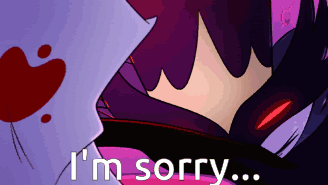a cartoon character says i 'm sorry in a bloody scene