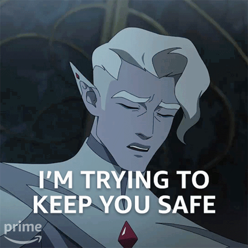 A Cartoon Character Says " I 'M Trying To Keep You Safe " In A Prime Ad GIF