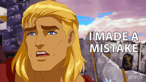 A Cartoon Character Says I Made A Mistake In Front Of A Netflix Logo GIF