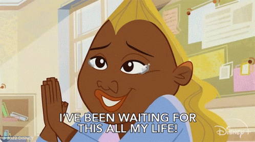 A Cartoon Character Says " I 'Ve Been Waiting For This All My Life ! " GIF
