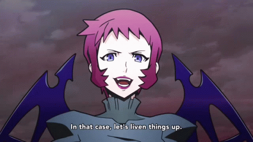 a cartoon character says in that case let 's leven things up