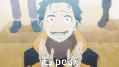 A Cartoon Character Says It 'S Peak With His Hands On His Face GIF