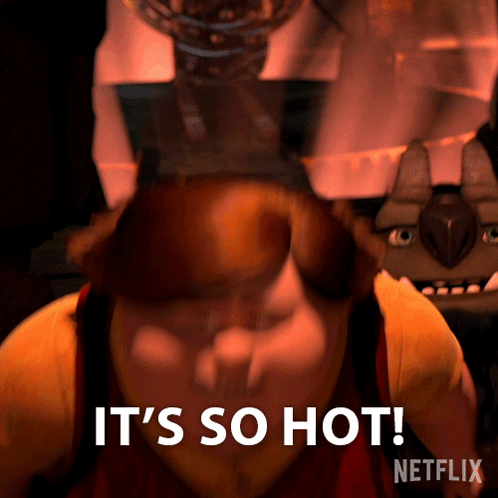 A Cartoon Character Says It 'S So Hot In A Netflix Ad GIF
