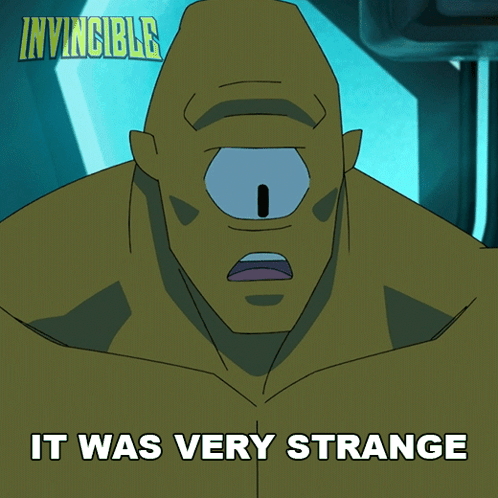 A Cartoon Character Says It Was Very Strange On The Bottom GIF