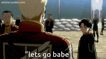 A Cartoon Character Says " Let 'S Go Babe " GIF
