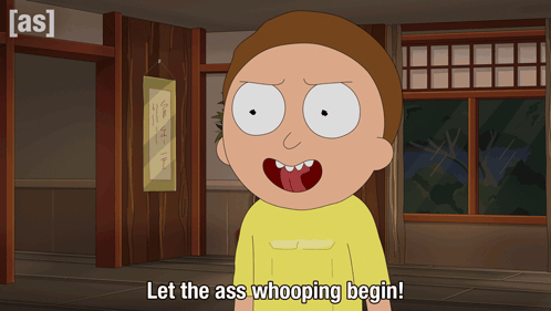 A Cartoon Character Says Let The Ass Whooping Begin GIF