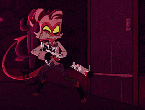 A Cartoon Character Says M ' Kay I 'M Here In A Doorway GIF