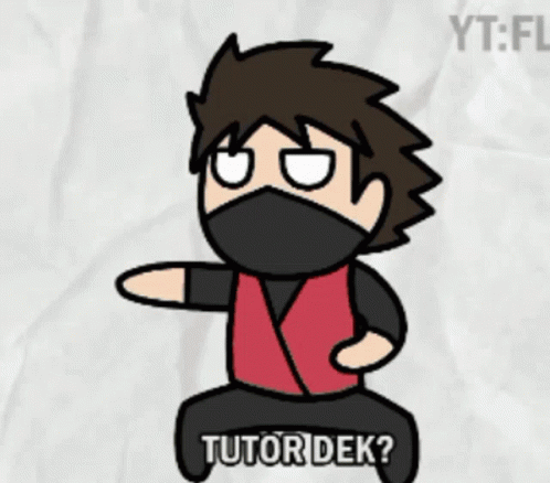 A Cartoon Character Says Mending Maen Pou On A Piece Of Paper GIF