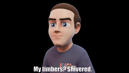 A Cartoon Character Says " My Timbers ? Shivered " GIF