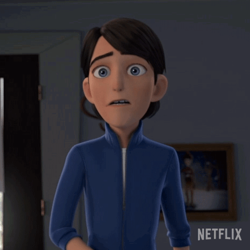 A Cartoon Character Says No In A Netflix Advertisement GIF
