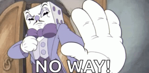 A Cartoon Character Says " No Way " With A Stop Sign GIF
