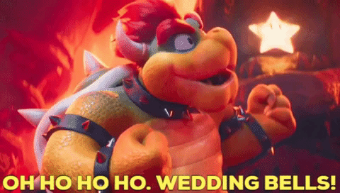 A Cartoon Character Says Oh Ho Ho Wedding Bells In Front Of A Star GIF