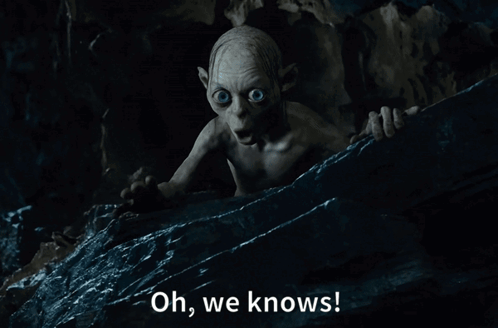 A Cartoon Character Says " Oh We Knows " While Standing In The Water GIF