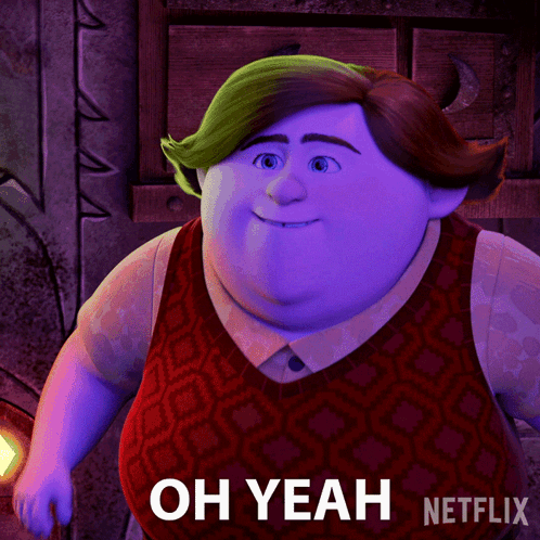 A Cartoon Character Says Oh Yeah Netflix On The Bottom Right GIF