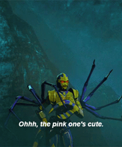 A Cartoon Character Says " Ohhh The Pink One 'S Cute " GIF