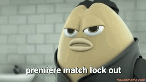 A Cartoon Character Says " Premiere Match Lock Out " In A Bathroom GIF