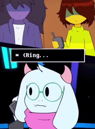 A Cartoon Character Says Ring While Holding A Cellphone GIF