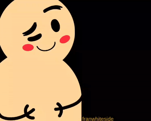 A Cartoon Character Says Sending Big Warm Hugs On A Black Background GIF