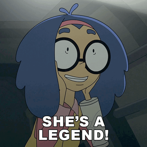 A Cartoon Character Says She 'S A Legend While Holding A Roll Of Toilet Paper GIF