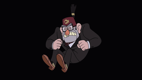 A Cartoon Character Says Ta-Da In A Dark Background GIF