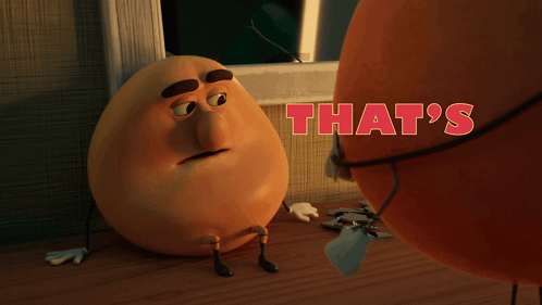 A Cartoon Character Says That 'S A Shame Next To Another Cartoon Character GIF