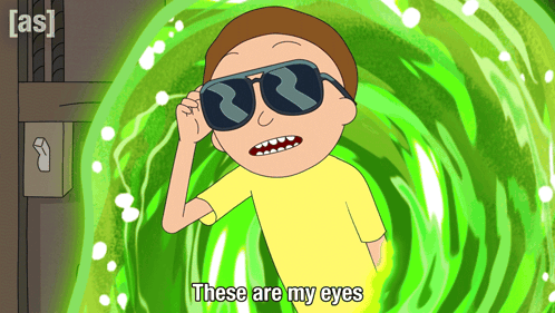 A Cartoon Character Says " These Are My Eyes " GIF