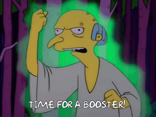 Cartoon Saying Time For A Booster GIF
