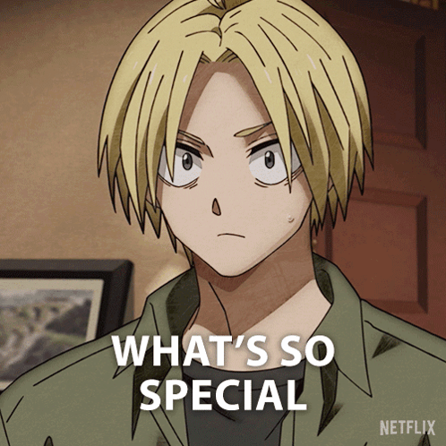 A Cartoon Character Says " What 'S So Special " In A Netflix Advertisement GIF