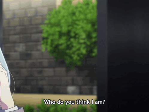 A Cartoon Character Says Who Do You Think I Am In Front Of A Brick Wall GIF