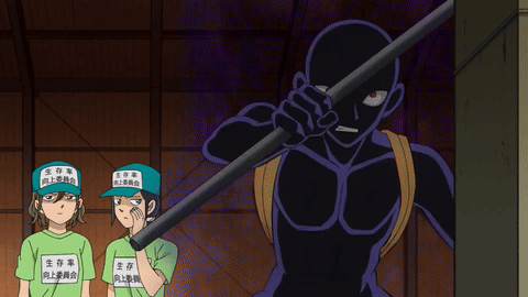 A Cartoon Character Says Who Is That In Front Of A Silhouette Of A Person GIF