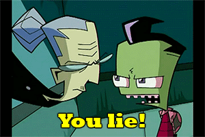 A Cartoon Character Says " You Lie " In Yellow GIF