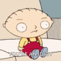 A Cartoon Character Says You 'Re An Idiot While Sitting On A Wall GIF