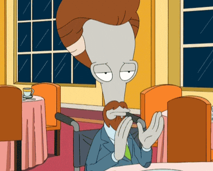 Cartoon Character Sitting With Hands Up GIF