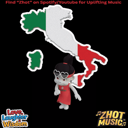 A Cartoon Character Standing In Front Of A Map Of Italia GIF