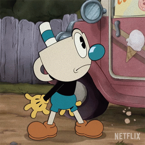 A Cartoon Character Standing In Front Of An Ice Cream Truck With A Netflix Logo GIF