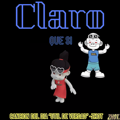 A Cartoon Character Standing Next To A Cartoon Character That Says Claro Que Si GIF