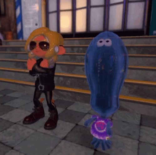 Cartoon Character Next To Jellyfish GIF