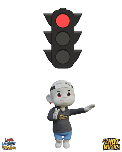 A Cartoon Character Standing Next To A Traffic Light With A Red Light GIF