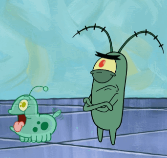 A Cartoon Character Standing Next To Another Character GIF