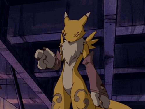 A Cartoon Character Standing Next To Another Character With A S On Their Tail GIF