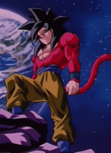 A Cartoon Character Standing On A Rock With A Red Tail GIF