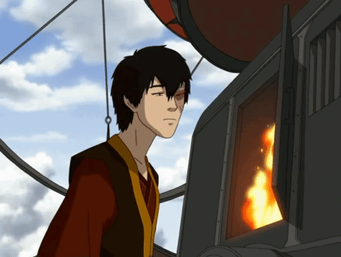 A Cartoon Character Stands In Front Of A Window With A Fire Coming Out Of It GIF