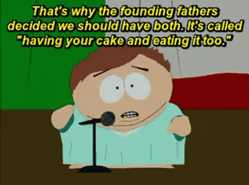 A Cartoon Character Talking Into A Microphone With The Words That 'S Why The Founding Fathers Decided We Should Have GIF