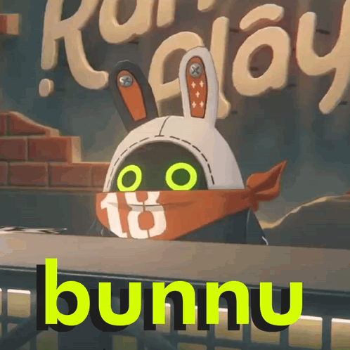 A Cartoon Character Wearing A Bandana With The Number 18 On It Stands In Front Of A Sign That Says Run Play GIF