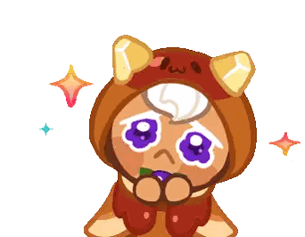 a cartoon character wearing a bear hood and holding a purple object