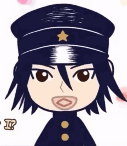 A Cartoon Character Wearing A Black Hat With A Star On It GIF