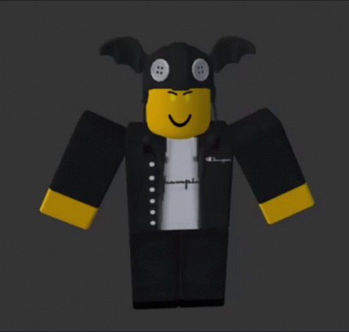 A Cartoon Character Wearing A Black Jacket And A Bat Hat GIF